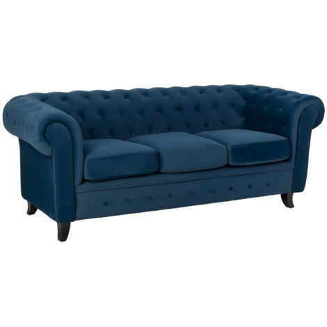 Sofá azul marino 199x82x76h cm
