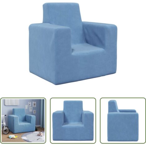 Sofá azul -  Sofá para niños felpa suave azul