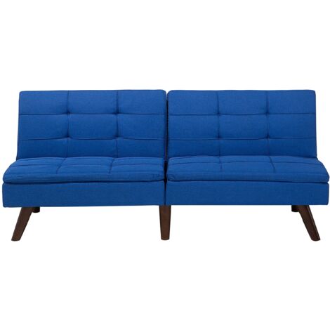 Sofa Bed 3 Seater RONNE Fabric Navy Blue