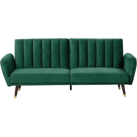 Sofa Bed 3 Seater VIMMERBY Velvet Emerald Green