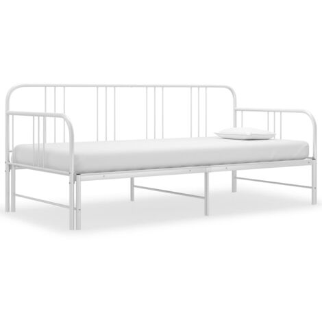 Sofa Bed Frame  White  Metal  200 x 90 cm mattress needed vidaXL