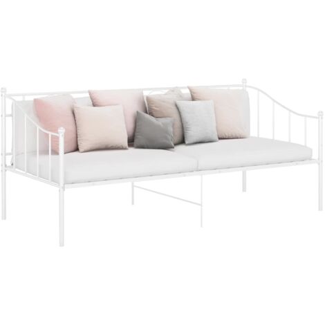 Sofa Bed Frame White Powder-coated metal Single vidaXL