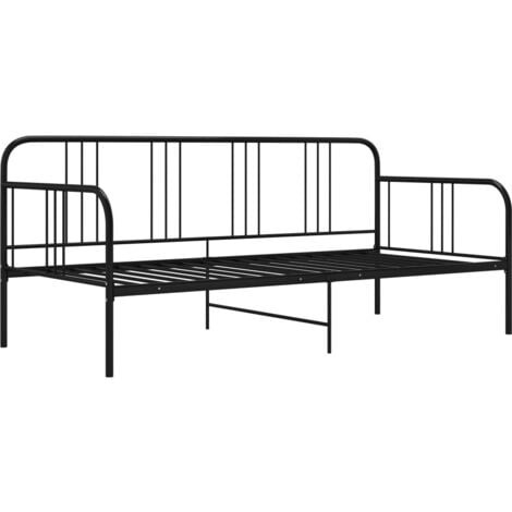 Sofa Bed Frame without Mattress Black Metal 90x200 cm vidaXL