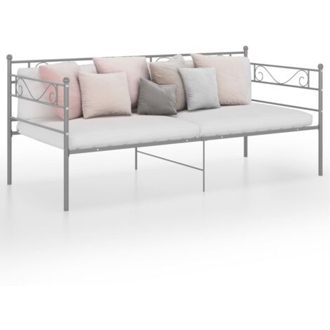 Sofa Bed Frame without Mattress Grey Metal 90x200 cm vidaXL