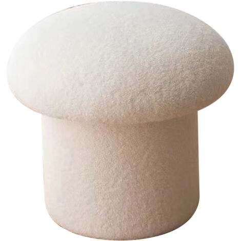 Sofa Bench Simple Modern Elastic Comfortable Soft Round Pine Wooden Foot Stool for Home Decoration White