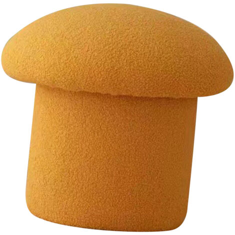 Sofa Bench Simple Modern Elastic Comfortable Soft Round Pine Wooden Foot Stool for Home Decoration Yellow