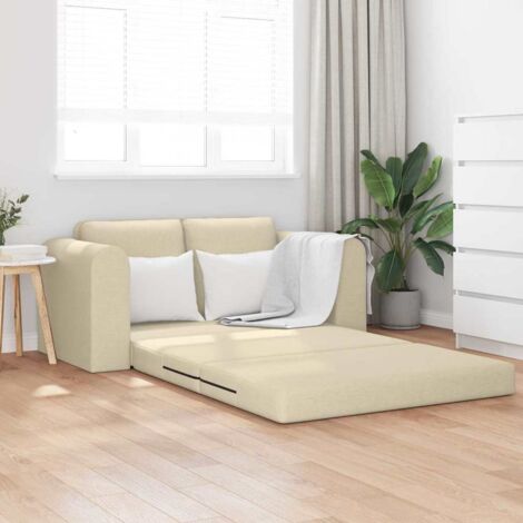 Sofa Bett Creme 148 x 71 x 83 cm Stoff vidaXL