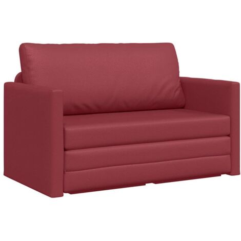 Sofa Bett Weinrot 124 x 71 x 78 cm Kunstleder vidaXL
