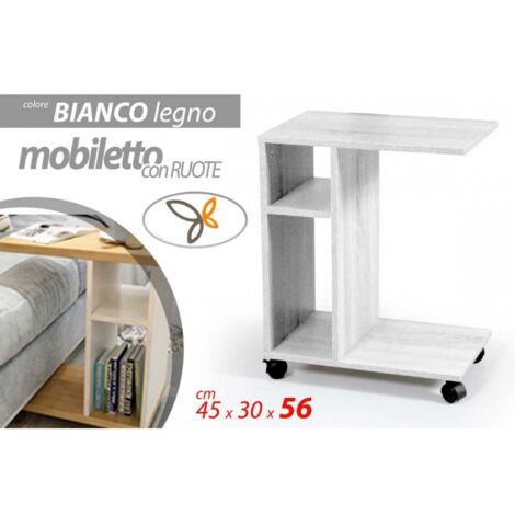 Sofá blanco muebles revistero mesa de centro 45x30x56