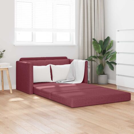 Sofá cama 110cm Rojo vino tela