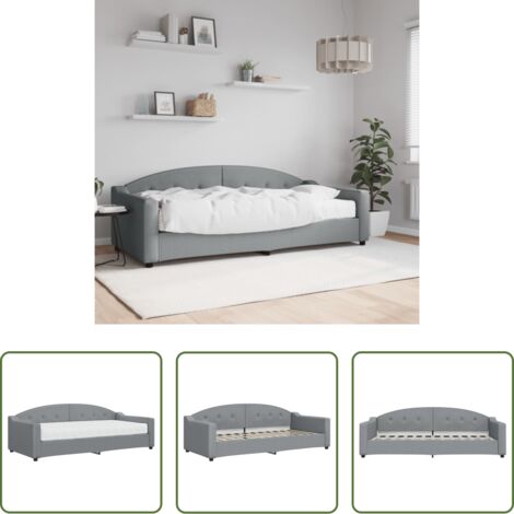 Sofá cama 2 en 1 -  Sofá cama con colchón tela gris claro 90x200 cm