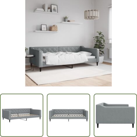 Sofá cama 2 en 1 -  Sofá cama sin colchón tela gris claro 100x200 cm