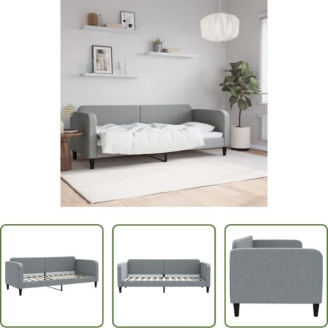 Sofá cama 2 en 1 -  Sofá cama sin colchón tela gris claro 80x200 cm