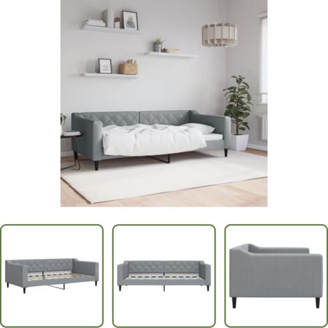 Sofá cama 2 en 1 -  Sofá cama sin colchón tela gris claro 90x190 cm