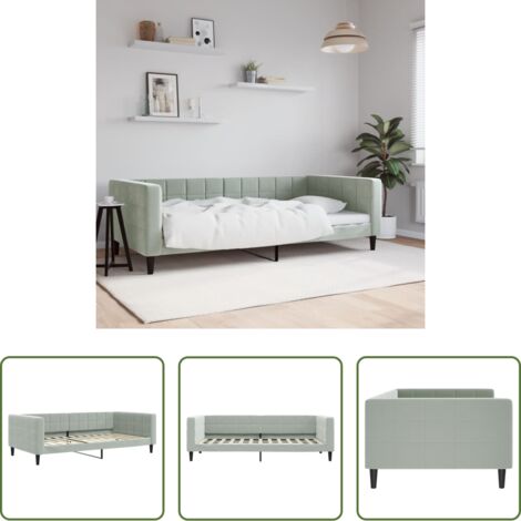 Sofá cama 2 en 1 -  Sofá cama sin colchón terciopelo gris claro 100x200 cm