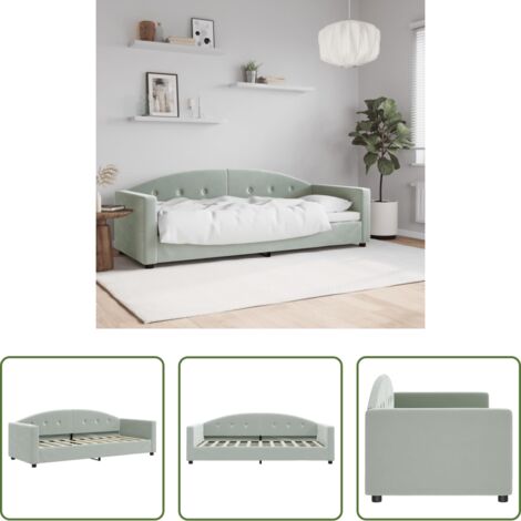 Sofá cama 2 en 1 -  Sofá cama sin colchón terciopelo gris claro 80x200 cm