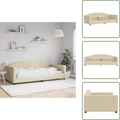 Sofá cama 2 en 1 - vidaXL Sofá cama sin colchón tela crema 100x200 cm - Sofá cama moderno