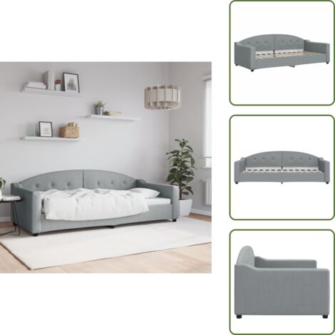 Sofá cama 2 en 1 - vidaXL Sofá cama sin colchón tela gris claro 90x200 cm - Sofá cama con espuma