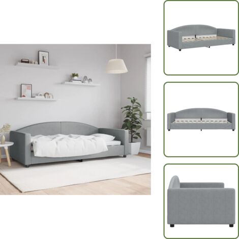 Sofá cama 2 en 1 - vidaXL Sofá cama sin colchón tela gris claro 90x200 cm - Sofá cama con espuma