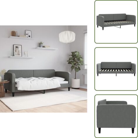 Sofá cama 2 en 1 - vidaXL Sofá cama sin colchón tela gris oscuro 80x200 cm - Sofá cama moderno