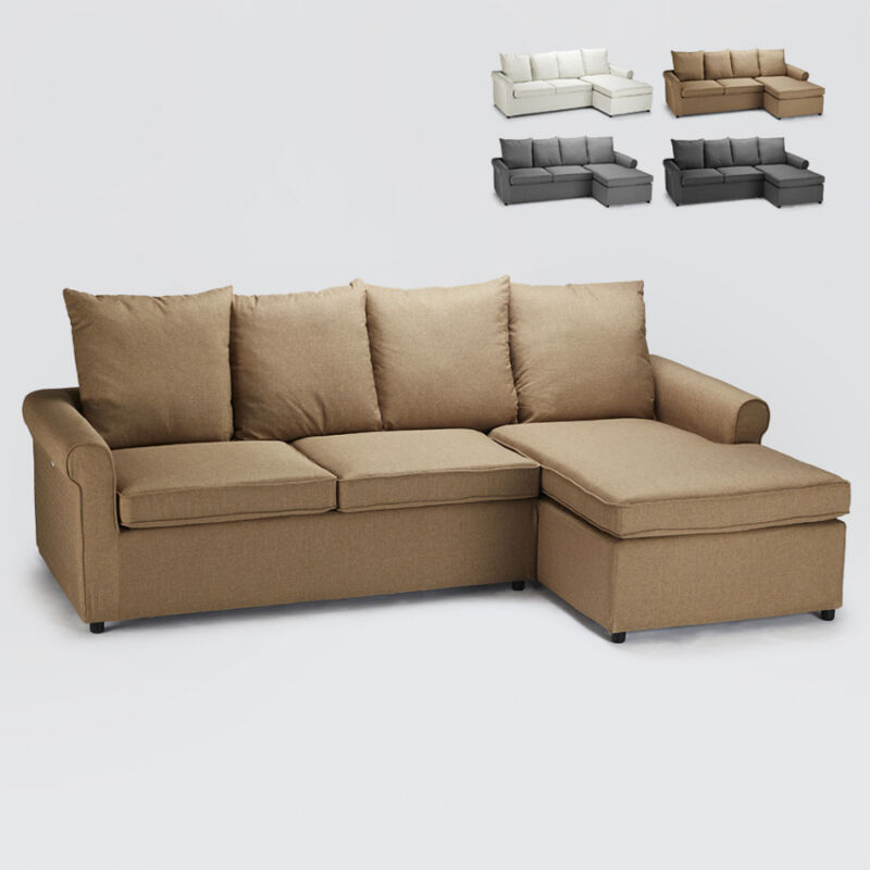 

Sofá cama de esquina con 2 plazas desenfundable Lapislazzuli Plus | Beige