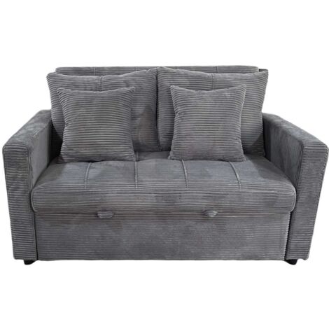 Sofá cama 2 plazas Divan en tela gris. 140cm(ancho) x 99cm(fondo) x 88cm(alto)