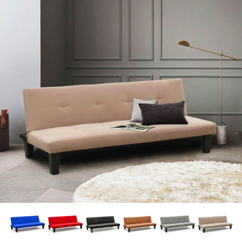

Sofá cama 2 plazas microfibra con patas para casa y sala de espera Onice ProNTO LETTO | Color: Beige