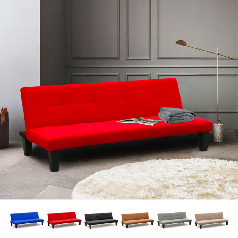 

Sofá cama 2 plazas microfibra con patas para casa y sala de espera Onice ProNTO LETTO | Color: Rojo