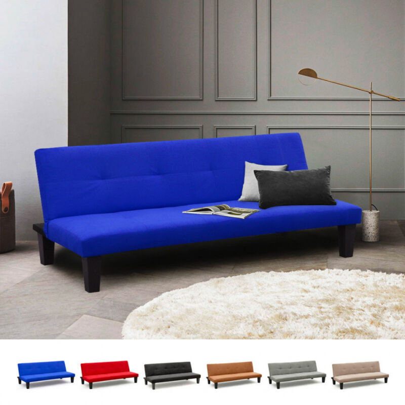 

Sofá cama 2 plazas microfibra con patas para casa y sala de espera Onice ProNTO LETTO | Color: Azul Marino