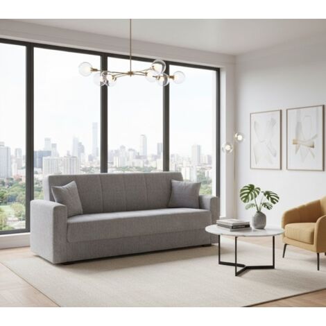 Sofá Cama 3 Plazas - Negro 80x212 cm