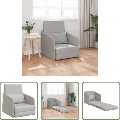 Sofá cama 60 cm -  Sofá cama 60cm Gris Nube tela