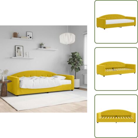 Sofá cama amarillo - vidaXL Sofá cama con colchón terciopelo amarillo 90x200 cm - Sofá cama con espuma
