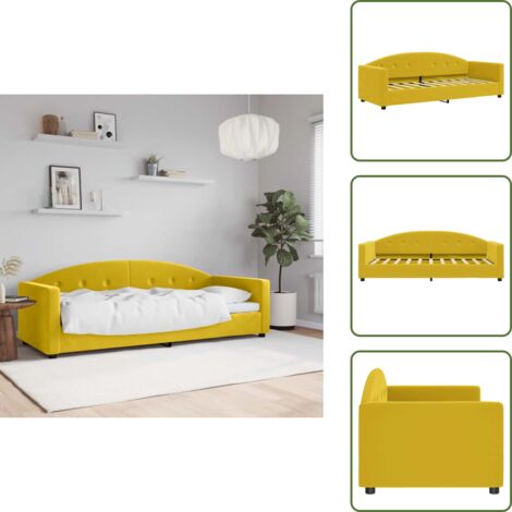 Sofá cama amarillo - vidaXL Sofá cama sin colchón terciopelo amarillo 80x200 cm - Sofá cama terciopelo