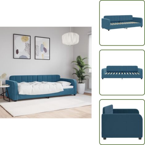 Sofá cama azul - vidaXL Sofá cama sin colchón terciopelo azul 80x200 cm - Sofá cama terciopelo