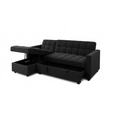 Sofa Cama Chaise Longue Kris 210cm Negro