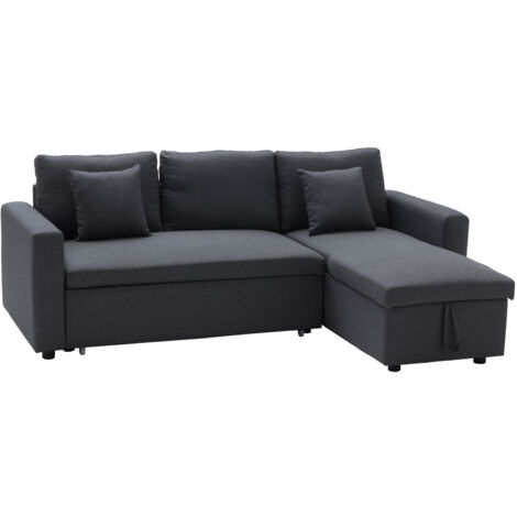 Sofá cama CLARK 3 plazas color gris jaspeado