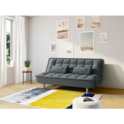 Sofá cama clic clac diseño moderno de 3 plazas en tejido de gamuza