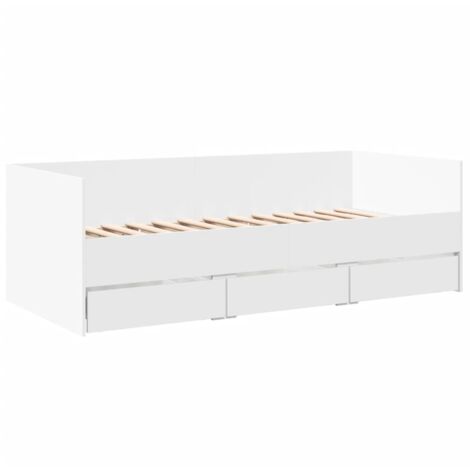 Sofá cama con cajones sin colchón blanco 90x190 cm vidaXL