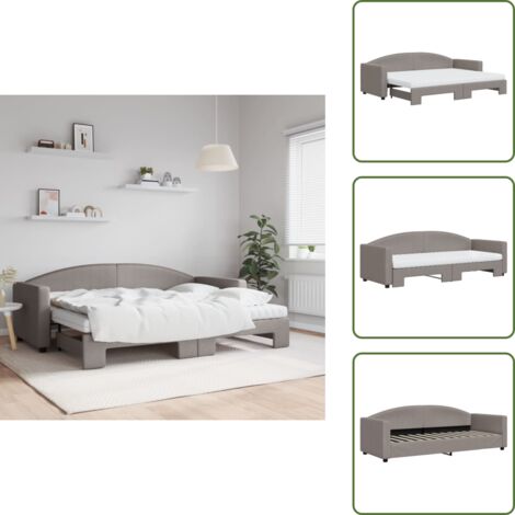 Sofá cama con cama nido - vidaXL Sofá cama nido con colchón tela gris taupe 80x200 cm - Sofá cama gris