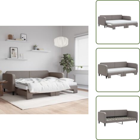 Sofá cama con cama nido - vidaXL Sofá cama nido con colchón tela gris taupe 90x200 cm - Sofá cama gris