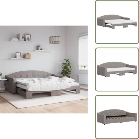 Sofá cama con cama nido - vidaXL Sofá cama nido con colchón tela gris taupe 90x200 cm - Sofá cama gris