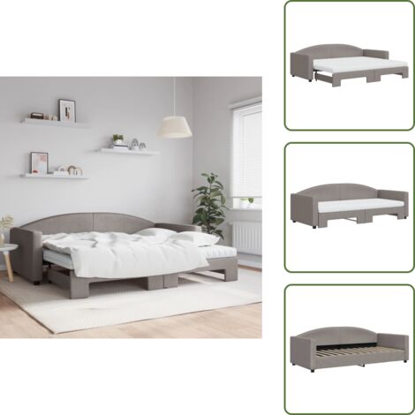 Sofá cama con cama nido - vidaXL Sofá cama nido con colchón tela gris taupe 90x200 cm - Sofá cama gris
