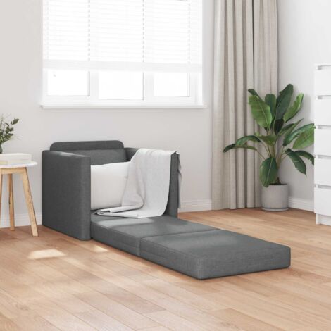 Sofá Cama con cojín Gris oscuro 74 x 77 x 81 cm tela