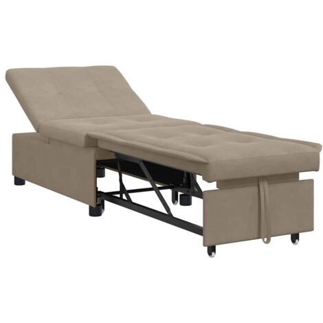 Sofá cama con cojín Taupé 67 x 194 x 82 cm Madera contrachapada vidaXL