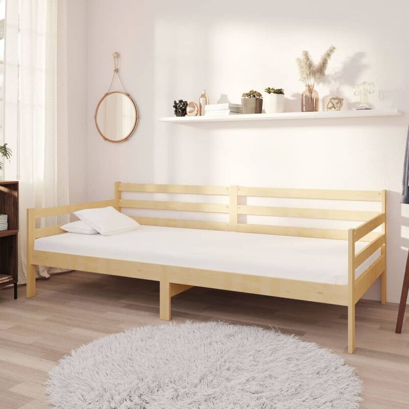 

Sofá cama con colchón madera de pino maciza 90x200 cm