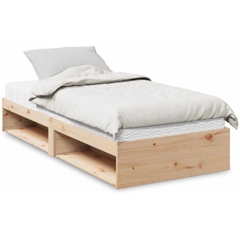Sofá cama con colchón madera maciza de pino 90x200 cm
