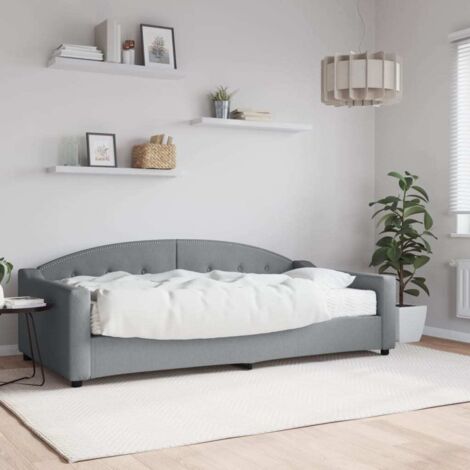 Sofá cama con colchón tela gris claro 100x200 cm vidaXL