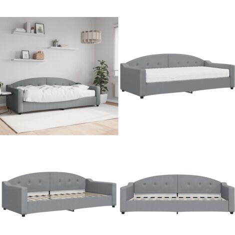 Sofá cama con colchón tela gris claro 90x200 cm - Sofá cama 2 en 1 - Sofá cama con colchón