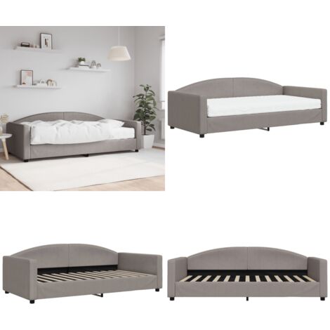 Sofá cama con colchón tela gris taupe 100x200 cm - Sofá cama 2 en 1 - Sofá cama con colchón