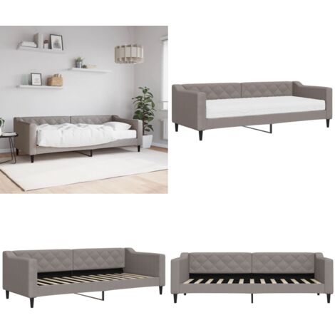 Sofá cama con colchón tela gris taupe 80x200 cm - Sofá cama 2 en 1 - Colchón de espuma